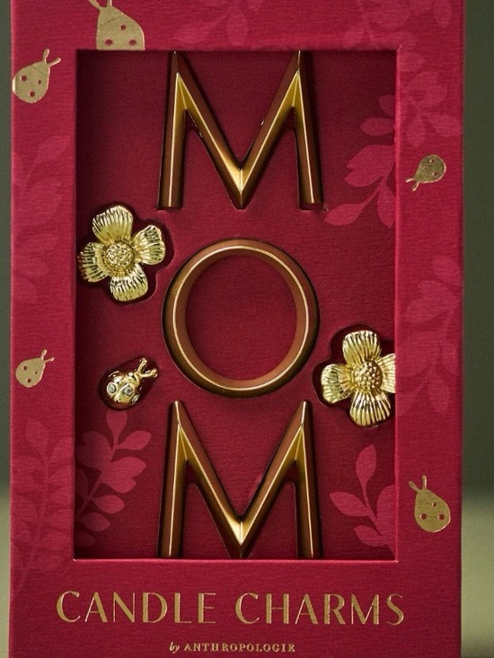 Anthropologie Other - Anthropologie MOM Gold Floral Candle Charms